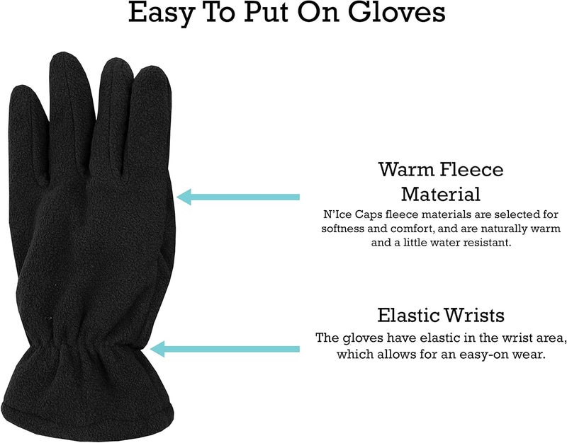 N'Ice Caps Boys Kids Hat Gloves Winter Set Fleece Brim Warm Sherpa Lined - Image 4