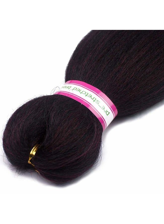 Dorsanee Ombre Burgundy Braiding Hair Pre Stretched 20 Inch 8 Packs Braiding Hair Extensions for Crochet Box Braids Twists Locs Hair Itch Free Soft Yaki Texture Hot Water Setting (20inch,#1B/Bug) - Image 3