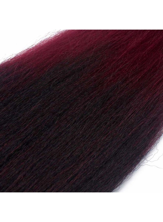 Dorsanee Ombre Burgundy Braiding Hair Pre Stretched 20 Inch 8 Packs Braiding Hair Extensions for Crochet Box Braids Twists Locs Hair Itch Free Soft Yaki Texture Hot Water Setting (20inch,#1B/Bug) - Image 4