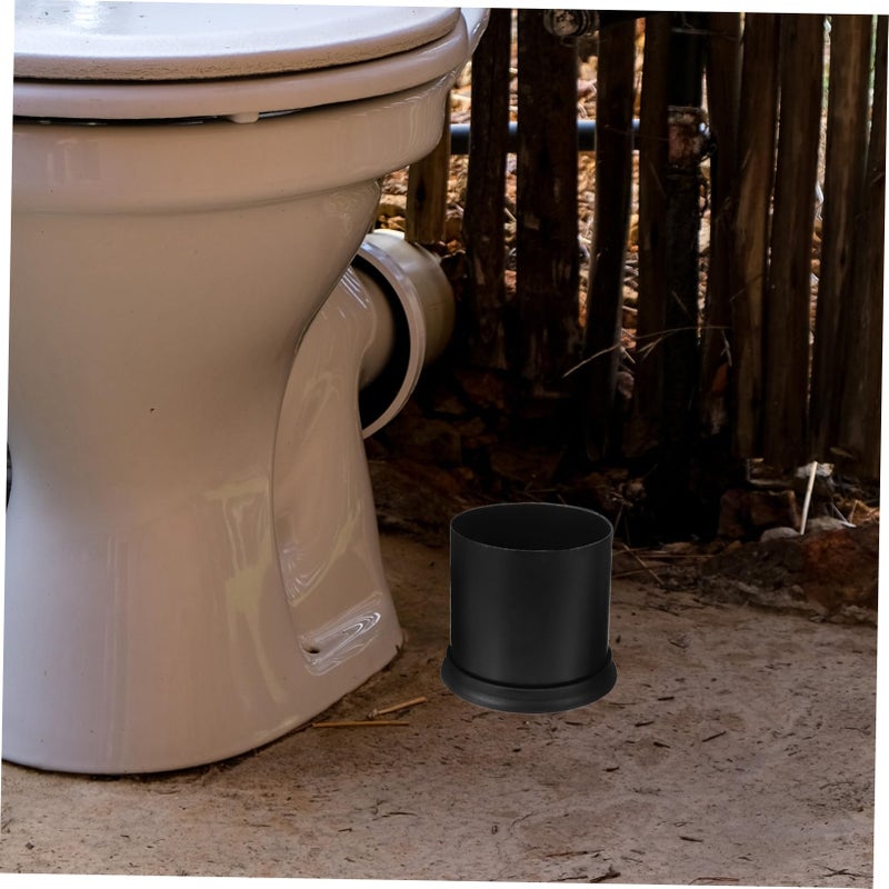 Compact Plastic Toilet Brush Holder White Space Saving Design Easy Storage Cleaning - Image 4