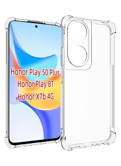 Compatible with Clear Silicone Case for Honor X7B Not Original with Shockproof Protective Corners,Thin Soft Transparent Protective Case Flexible TPU Transparent Mobile Case Scratch-Resistant Cover