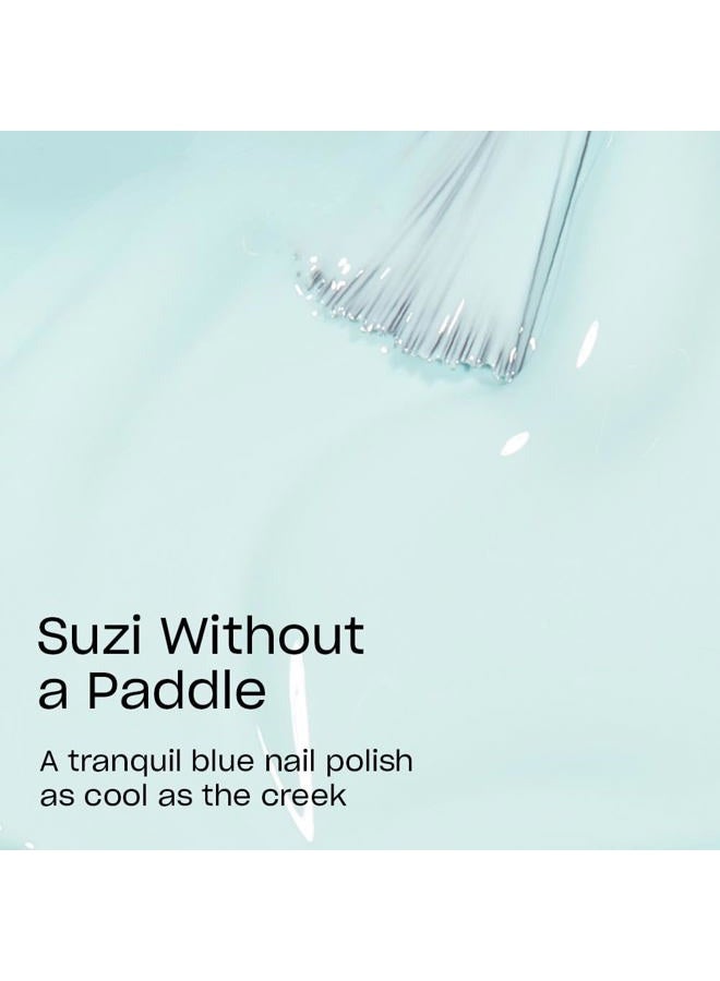 OPI Nail Lacquer Suzi Without a Paddle | Opaque Soft Blue Crème Chip Resistant Nail Polish | Fiji Collection - Image 3