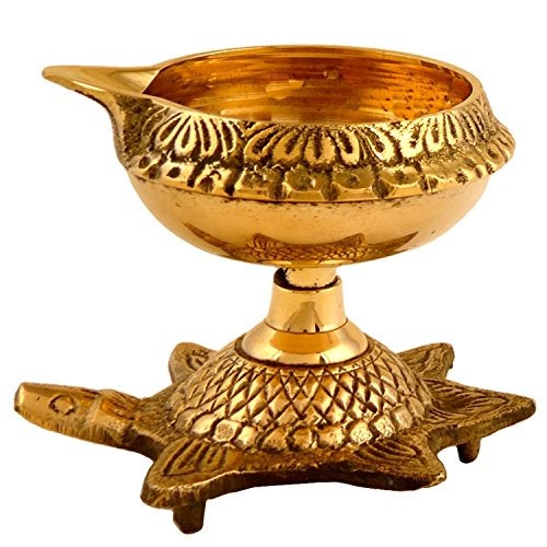 Hashcart Brass Kuber Diya for Puja - Turtle Diya Diwali Diyas [ Pack of 2 Pc ] - Indian Brass Oil Lamp - Kutthu Vilakku Deepam for Diwali Decorations - Indian Housewarming Return Gift Hashcart® - Image 2