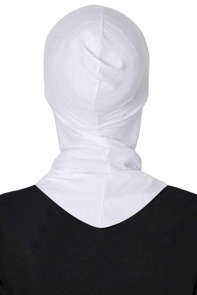 GERINLY White Islamic Head Scarf Soft Underscarf Hijab Cap Lightweight Hijab Clown Full Cover Head Wrap for Swimming (White) - Image 4