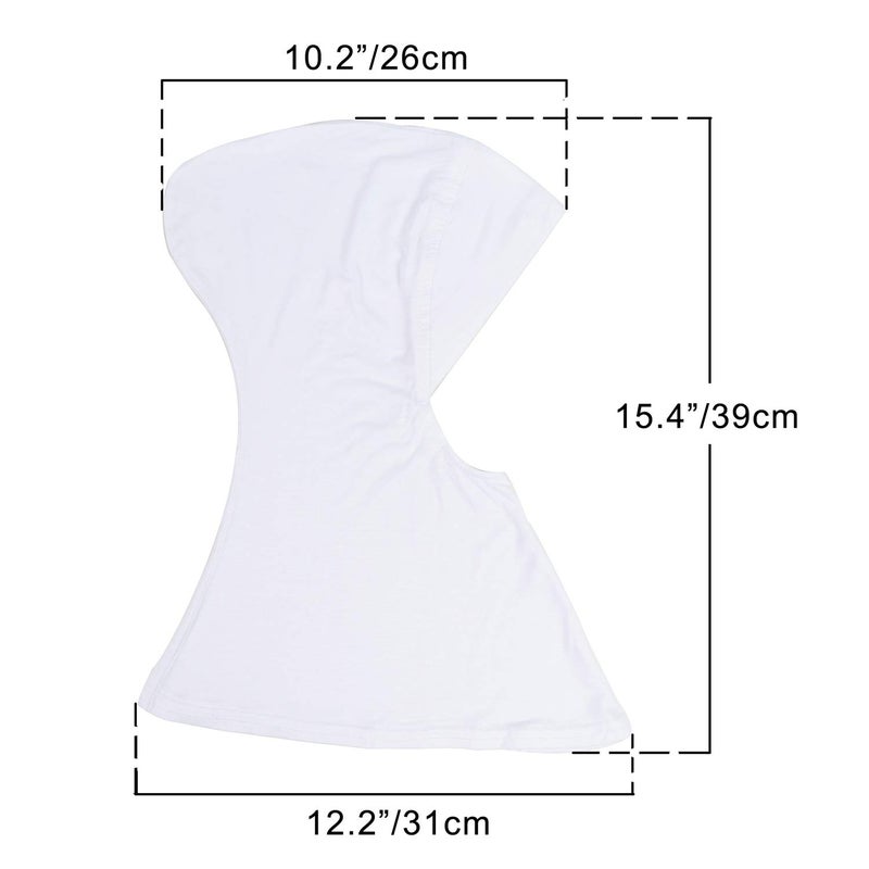 GERINLY White Islamic Head Scarf Soft Underscarf Hijab Cap Lightweight Hijab Clown Full Cover Head Wrap for Swimming (White) - Image 5