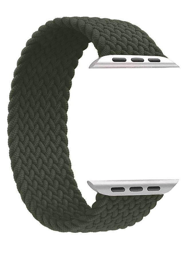 Solo Nylon Band 44mm Size 135-140mm with Metal Lugs Compatible with Apple Watch 44mm 45mm 49mm Series 1-9 SE Ultra 1 Ultra 2 - Green - Image 3