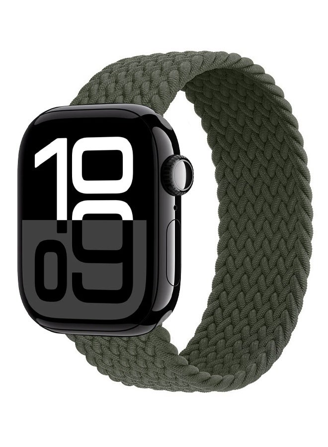 Solo Nylon Band 44mm Size 135-140mm with Metal Lugs Compatible with Apple Watch 44mm 45mm 49mm Series 1-9 SE Ultra 1 Ultra 2 - Green - Image 2