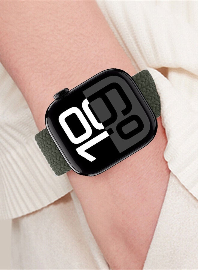 Solo Nylon Band 44mm Size 135-140mm with Metal Lugs Compatible with Apple Watch 44mm 45mm 49mm Series 1-9 SE Ultra 1 Ultra 2 - Green - Image 4