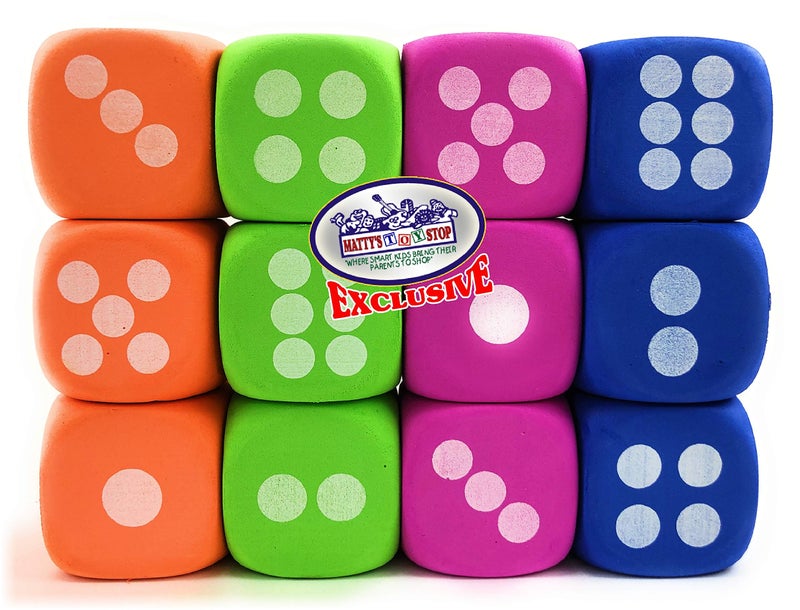 ماتي محطة الألعاب Deluxe Large 2.25 "" Eva Foam Dice (حزمة 12) مع حقيبة تخزين لعبة Stop Storage Bonus Matty's - Image 5