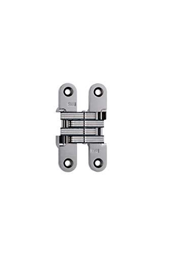 SOSS 212 Zinc Invisible Hinge with Holes for Wood or Metal Applications, Mortise Mounting, Satin Nickel Exterior Finish - Image 5