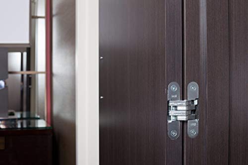 SOSS 212 Zinc Invisible Hinge with Holes for Wood or Metal Applications, Mortise Mounting, Satin Nickel Exterior Finish - Image 3