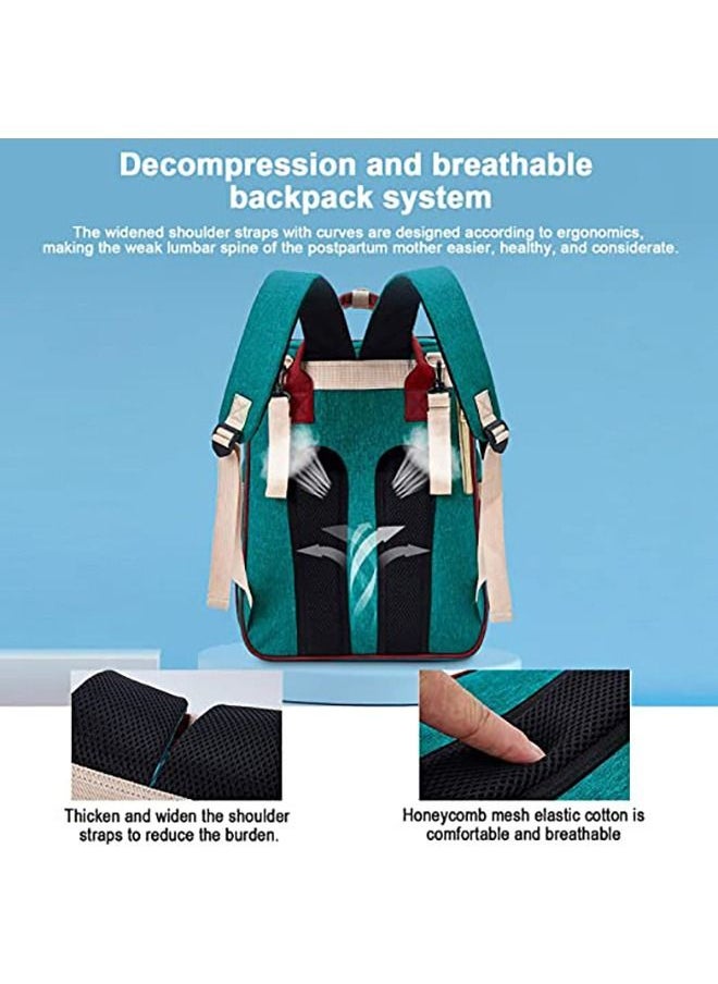 Arabest - Diaper Bag Backpack with Changing Station, Travel Baby Nappy Bag with USB Charging Large Capacity Diaper Bag Totes with Portable Travel Bassinet Waterproof Mommy Bag for Essentials New Born Boy Girl - Image 1