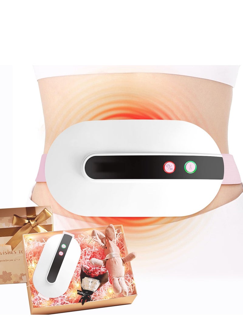 Excefore Portable Cordless Heating Pad, Pad for Back Pain with 3 Heat Levels and Vibration Massage Modes, White - Image 1