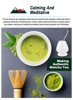 HomarKet Japanese Matcha Set with Whisk and Bowl, 4 Pack Tea Ceremony Accessory Kit, Whisk, White Ceramic Holder, Traditional Scoop, Perfect to Prepare a Cup of Matcha  - Image 4