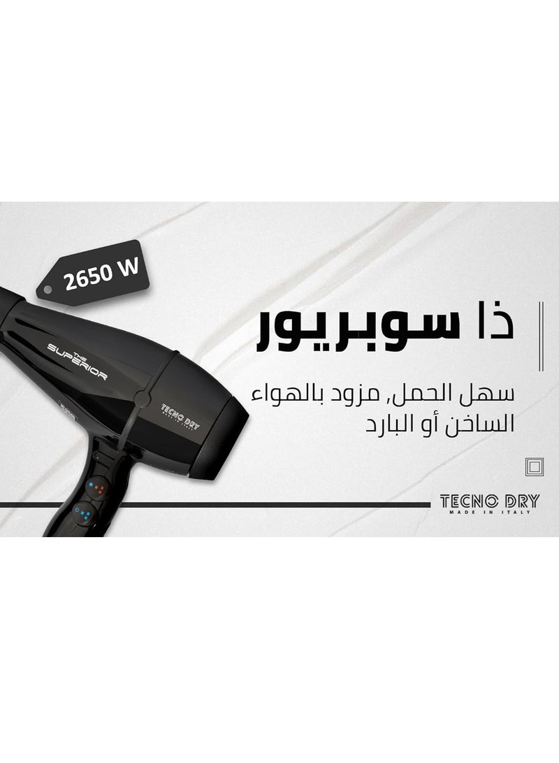Tecno Dry Tecno Elettra Superior Hair Dryer 2650W – Professional High-Performance Blow Dryer - Image 4