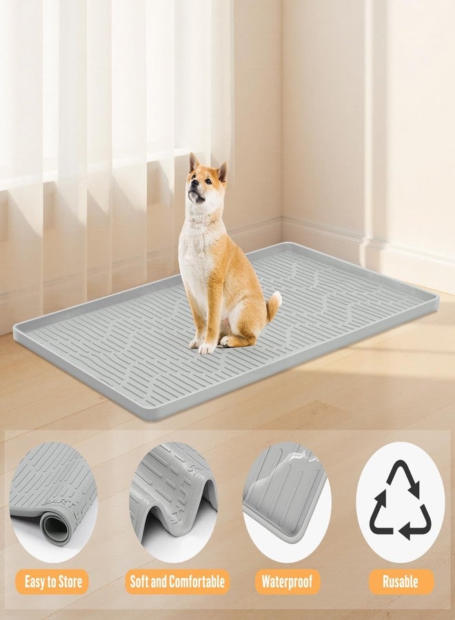 Bartuke Silicone Dog Crate Mat, 36" x 24" Crate Liner for Dog Cages, Kennel Mat with Raised Edge, Washable, Waterproof, Leakproof, Protect Floors - Image 3