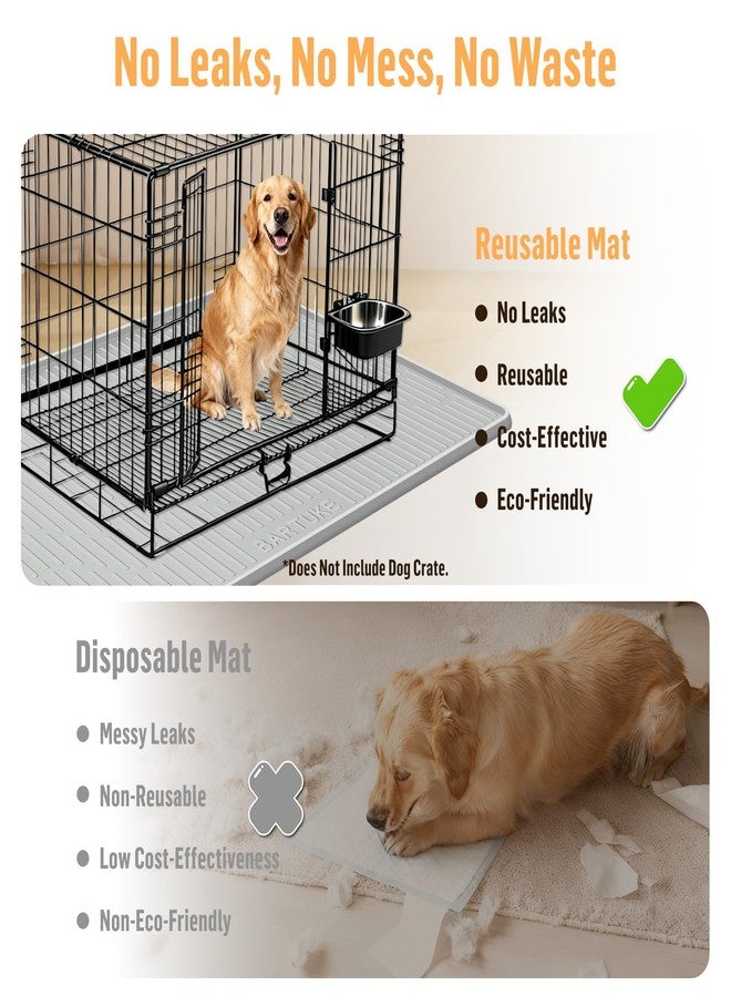 Bartuke Silicone Dog Crate Mat, 36" x 24" Crate Liner for Dog Cages, Kennel Mat with Raised Edge, Washable, Waterproof, Leakproof, Protect Floors - Image 4
