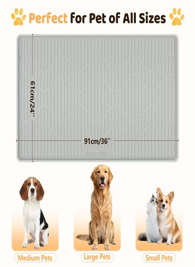 Bartuke Silicone Dog Crate Mat, 36" x 24" Crate Liner for Dog Cages, Kennel Mat with Raised Edge, Washable, Waterproof, Leakproof, Protect Floors - Image 2
