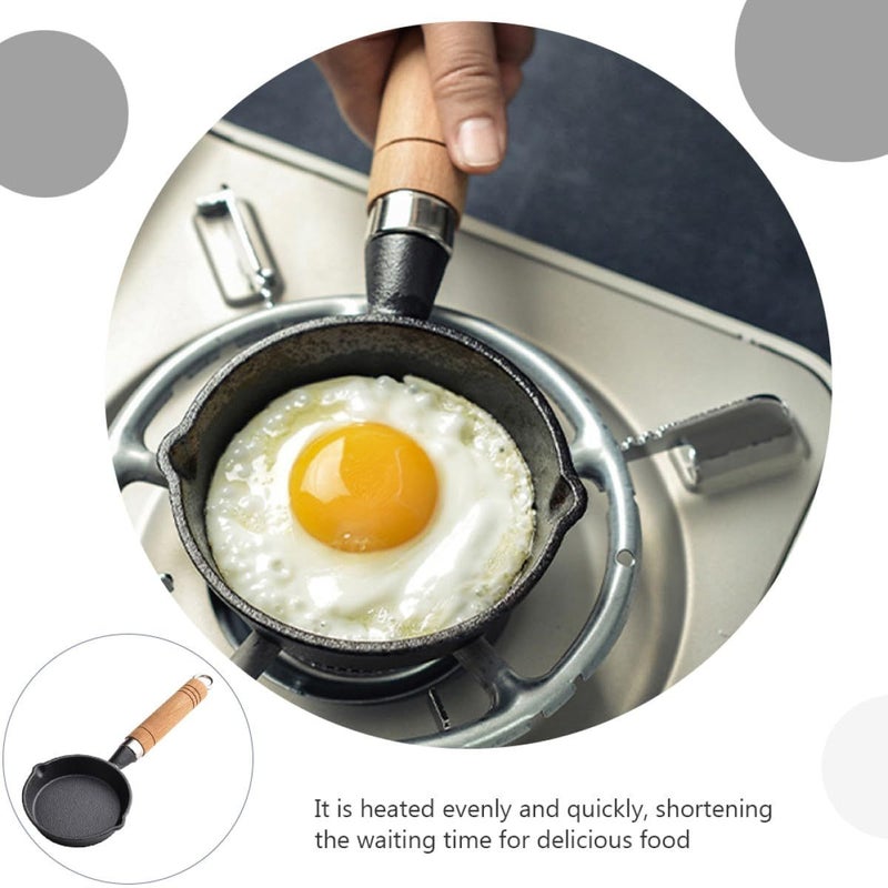 Non Stick Cast Iron Mini Frying Pan 16Cm For Omelet Stovetop Cooking Skillet - Image 5