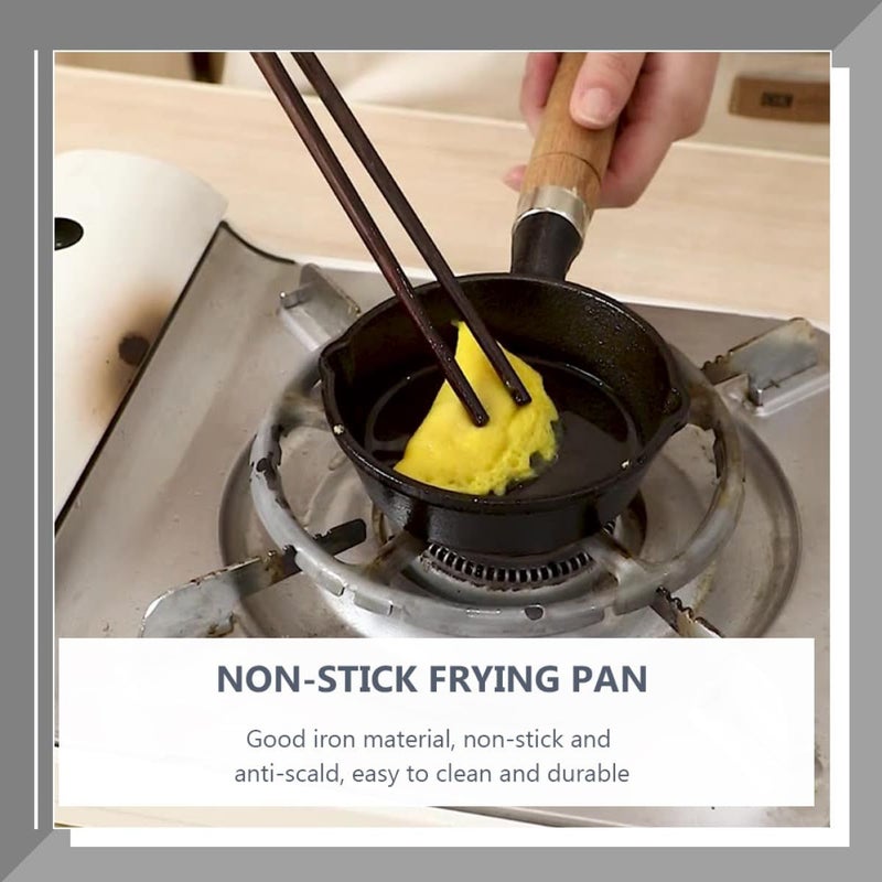 Non Stick Cast Iron Mini Frying Pan 16Cm For Omelet Stovetop Cooking Skillet - Image 4