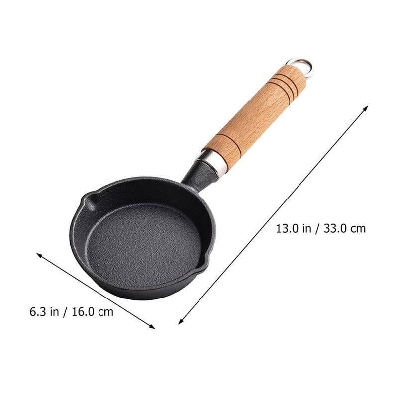Non Stick Cast Iron Mini Frying Pan 16Cm For Omelet Stovetop Cooking Skillet - Image 3