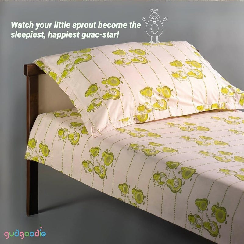 Gudgoodie Gudgoodie 100 Cotton Percale Kids Bedsheet with Pillow Covers Double 96 x 108 inch Avocado 220 TC Soft Breathable - Image 3