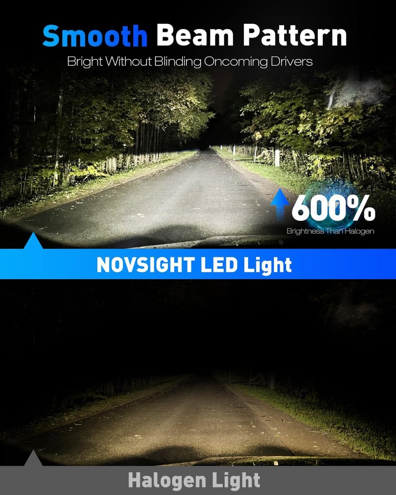 NOVSIGHT H11 LED Headlight Bulb - 27000LM 1:1 Size H11 Headlight Bulb, 600% 6500K Cool White Super Bright H8 H9 Bulb Conversion Kit, Plug and Play,IP68 Waterproof,Pack of 2 - Image 3