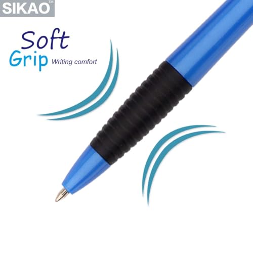 Sikao Pens Bulk, 60 Pack Gripped Slimster Ballpoint Pens, Black Ink 1.0mm Medium Point Smooth Writing, Retractable Click Pens with Comfort Grip for Teachers, Students, Office, School & Restaurant Use - Image 4