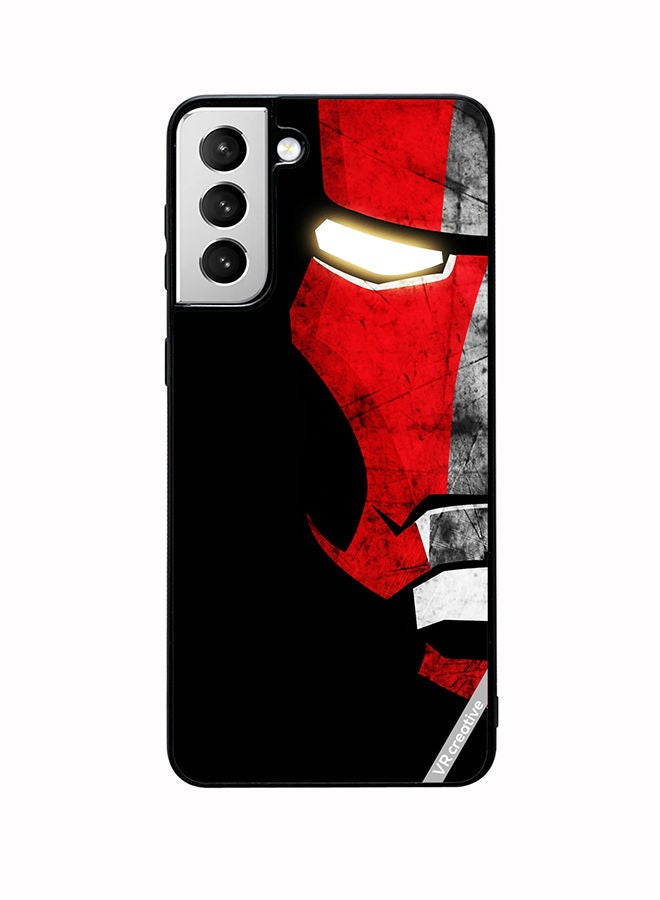 VR CREATIVE Protective Case Cover For Samsung Galaxy S22 Plus 5G Half Face Iron Man Design Multicolour - Image 1
