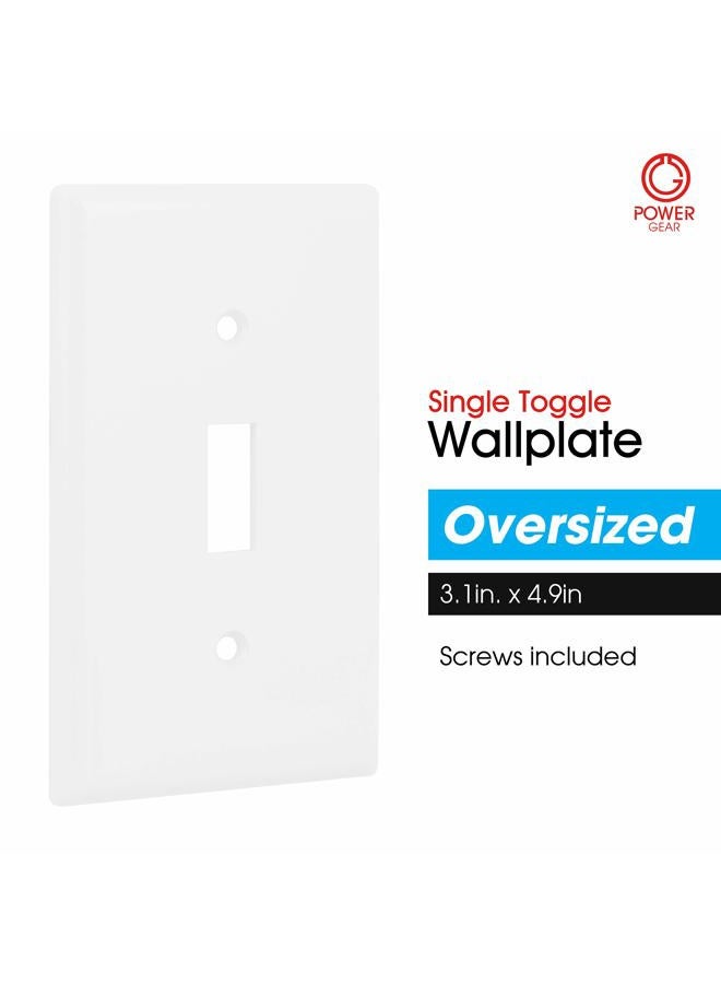Power Gear Single Oversized Wall Plate Cover, 1 Gang, Light switch cover, 3.1” x 4.9”, Outlet Covers, Screws Included, White, 30598 - Image 2