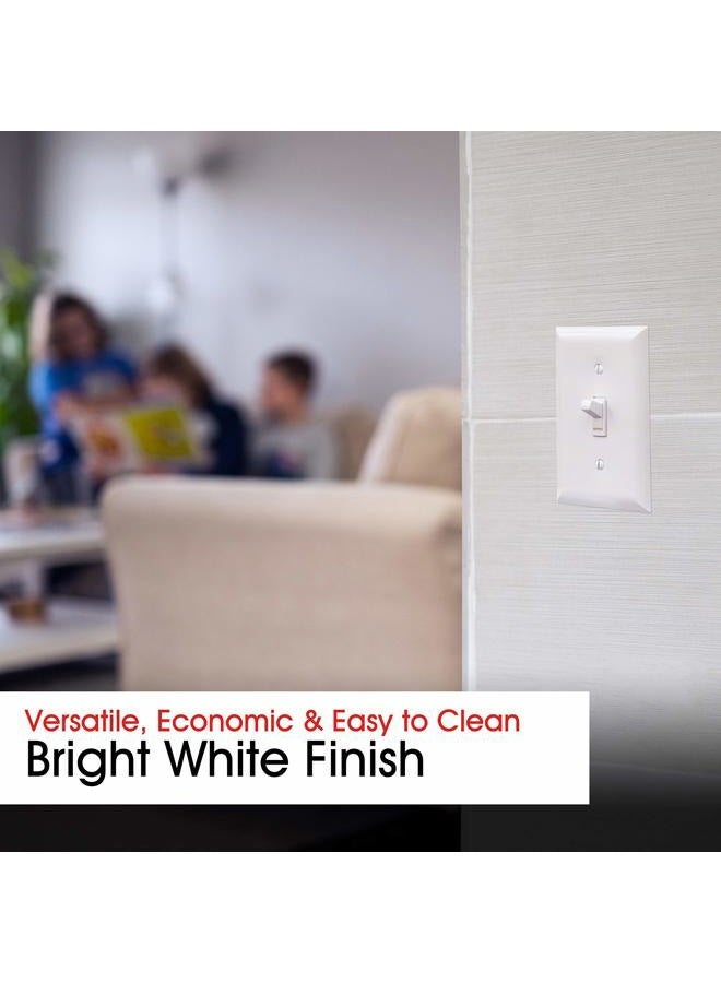 Power Gear Single Oversized Wall Plate Cover, 1 Gang, Light switch cover, 3.1” x 4.9”, Outlet Covers, Screws Included, White, 30598 - Image 4