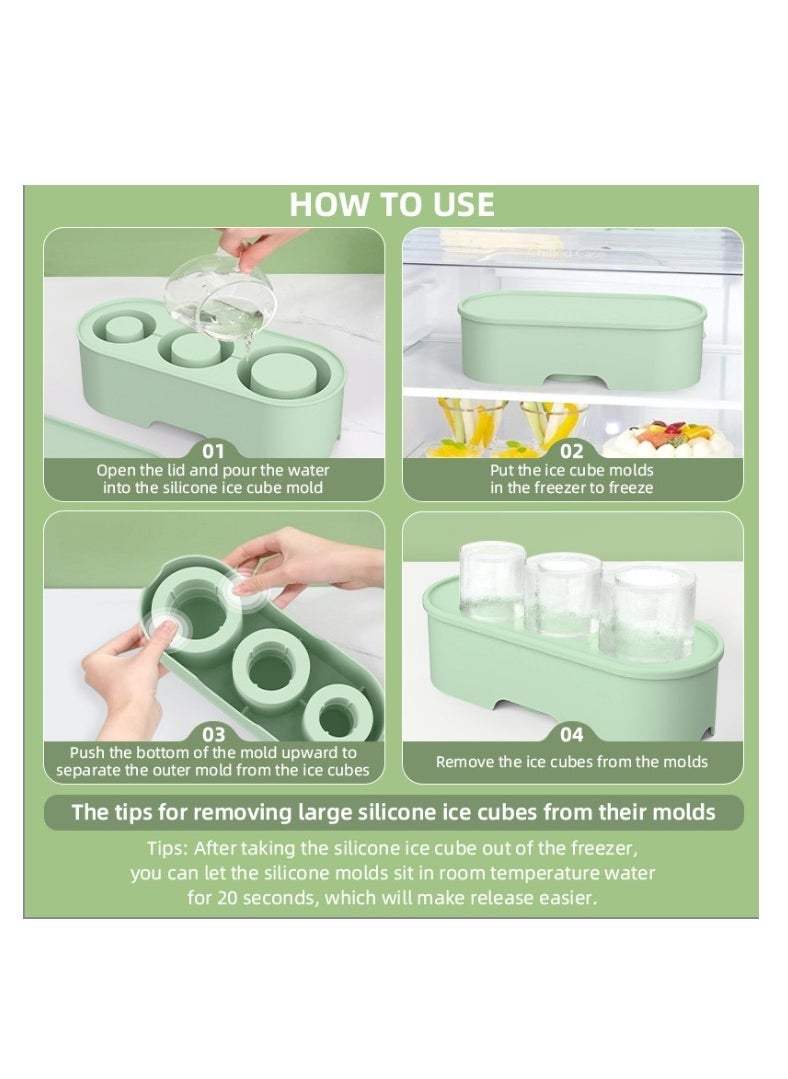 Ice Cube Tray for Stanley Cup Silicone Ice Cube Maker With Lid for 30-40oz Tumbler for Chilling Drinks Coffee Easy Fill and Release Ice Maker BPA Free