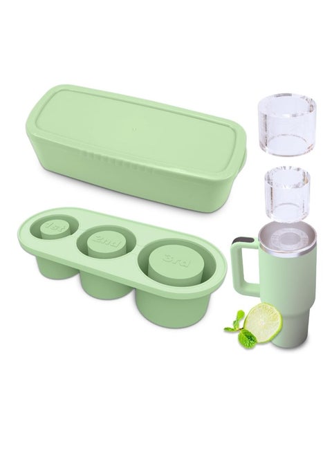 Ice Cube Tray for Stanley Cup Silicone Ice Cube Maker With Lid for 30-40oz Tumbler for Chilling Drinks Coffee Easy Fill and Release Ice Maker BPA Free
