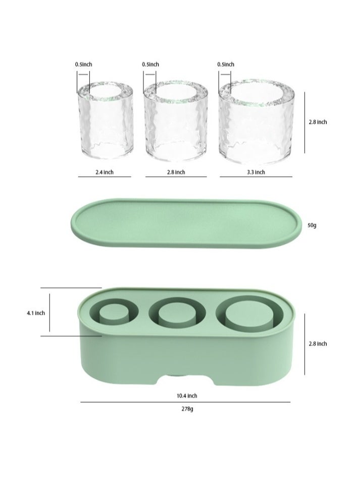 Ice Cube Tray for Stanley Cup Silicone Ice Cube Maker With Lid for 30-40oz Tumbler for Chilling Drinks Coffee Easy Fill and Release Ice Maker BPA Free