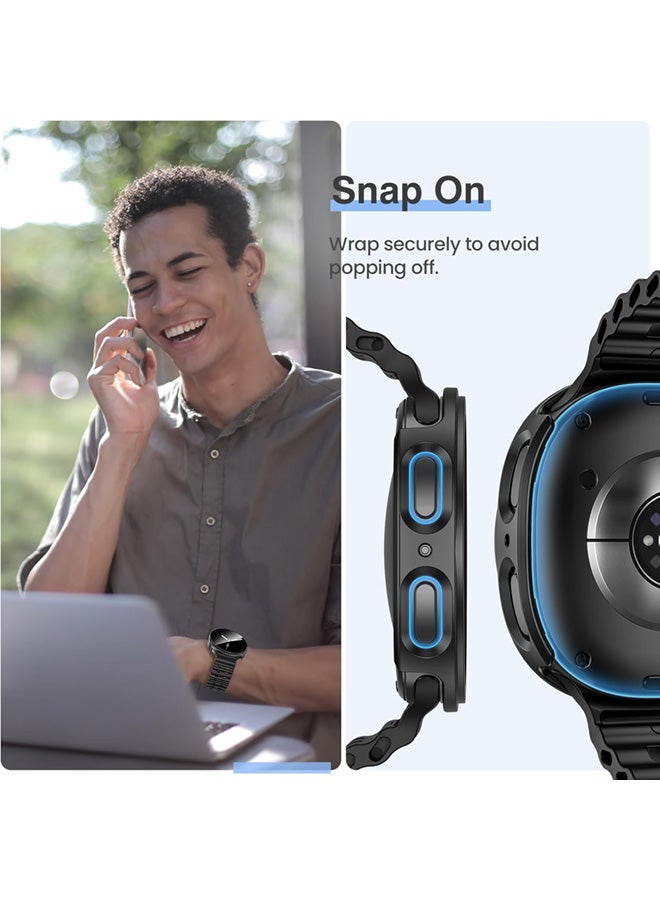 سجيت جراب حماية شاشة Samsung Galaxy Watch 8 2025 مقاس 40 مم، ملحقات، غطاء وجه واقٍ، إطار صلب مع زجاج مقسى مدمج (40 مم، أسود) - Image 5