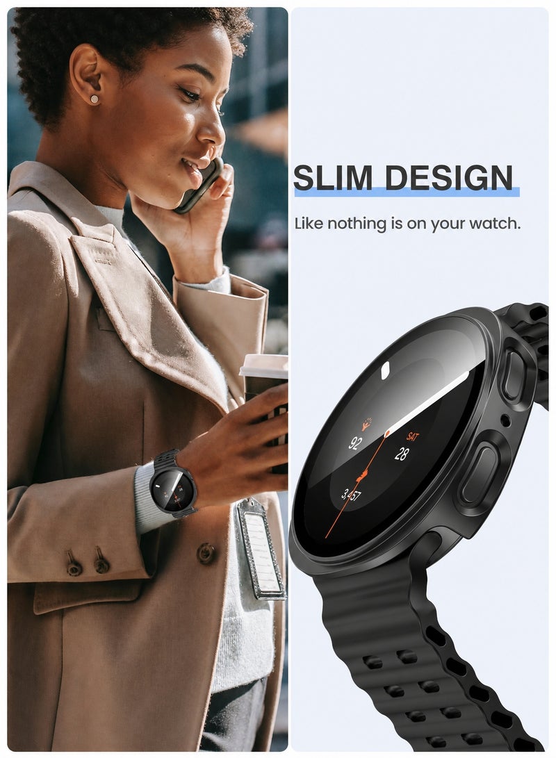 SJet Samsung Galaxy Watch 9 Watch 8 40mm Screen Protector Case Accessories, Protective Face Cover, Hard Bumper Built-in Tempered Glass Film(40mm, Black) - Image 4