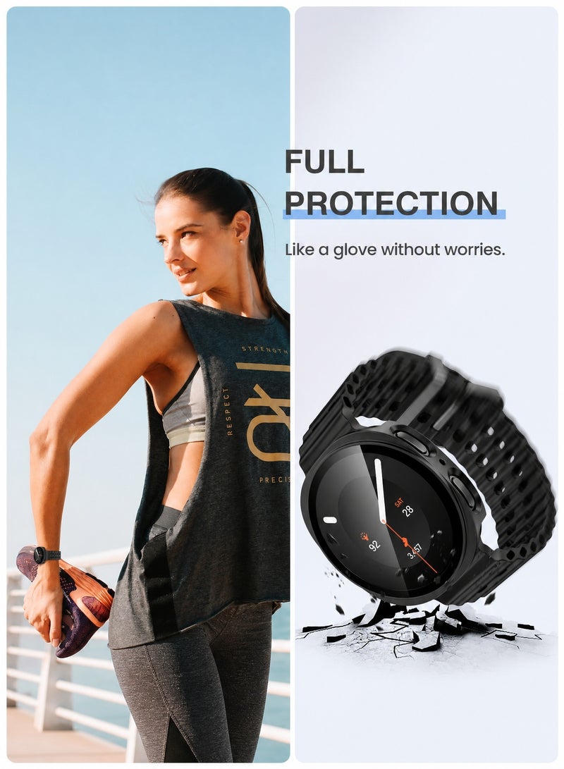 SJet Samsung Galaxy Watch 9 Watch 8 40mm Screen Protector Case Accessories, Protective Face Cover, Hard Bumper Built-in Tempered Glass Film(40mm, Black) - Image 3