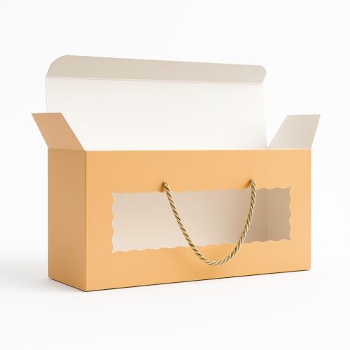 mudrit Hamper Gift Boxes with Twine Handle, Premium Packaging for Diwali, Party Favors, Weddings, Birthday, Festive Gifting, Size - 13.5 x 6 x 3.25 inches (Peach, Pack of 10) - Image 5