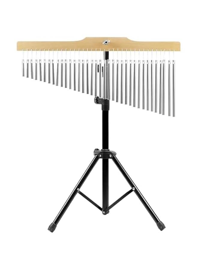 Arabest 36 Tones Musical Chimes Instruments with 2.3-4.2 ft Adjustable Mounting Stand – Crisp Sound Chrome Bells, Collapsible Tripod Base - Image 1