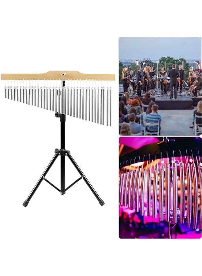 Arabest 36 Tones Musical Chimes Instruments with 2.3-4.2 ft Adjustable Mounting Stand – Crisp Sound Chrome Bells, Collapsible Tripod Base - Image 2