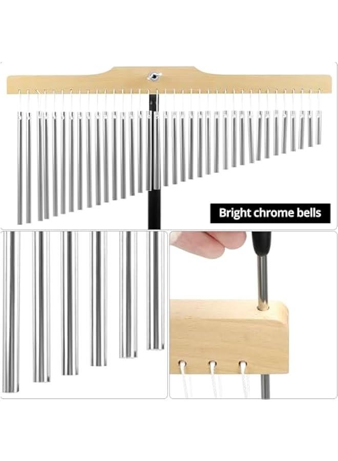 Arabest 36 Tones Musical Chimes Instruments with 2.3-4.2 ft Adjustable Mounting Stand – Crisp Sound Chrome Bells, Collapsible Tripod Base - Image 3