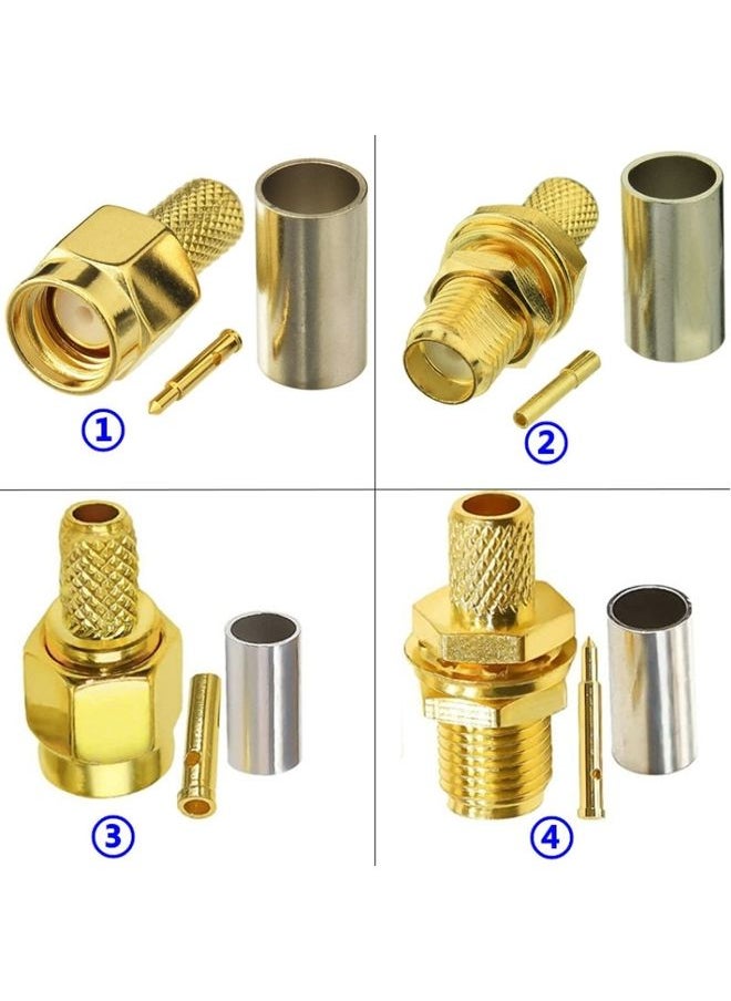 براق 10pcs sma female clop connector for rg58 / lmr195 / rg142 / rg400  - Image 2