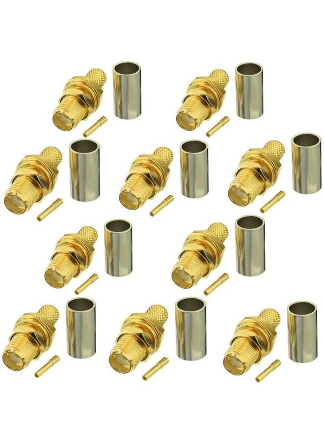 براق 10pcs sma female clop connector for rg58 / lmr195 / rg142 / rg400  - Image 1