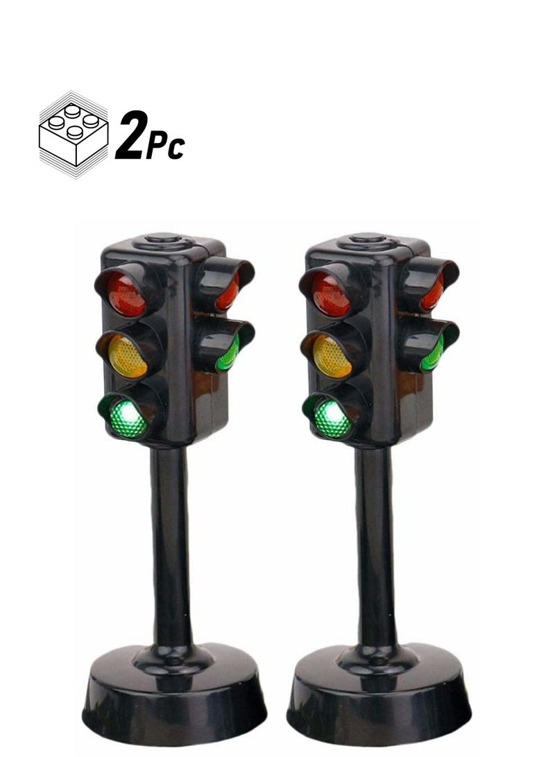 Kids Traffic Light Toy Traffic Signal Light Model Toys Early Education Playset for Kids Toddler (2 Pcs)  - Image 1