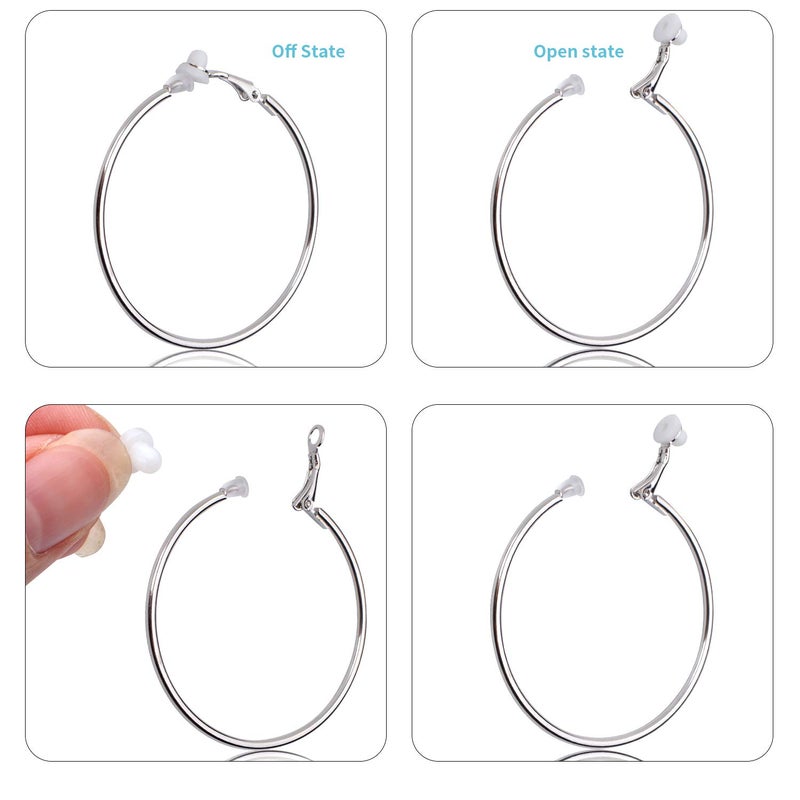 Aylifu 5 Pairs Silver Clip on Earrings Hoop Non Piercing Women Clip Earrings for Women, 5 Sizes - Image 5