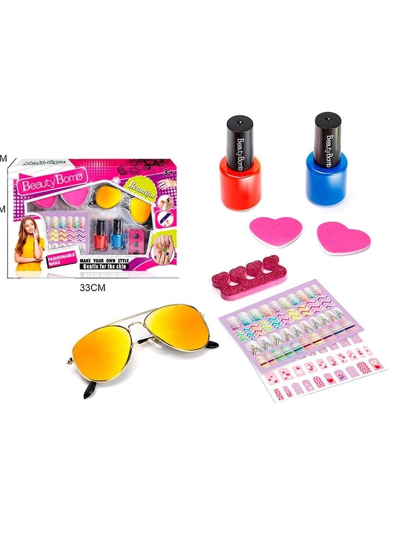 Nail polish set with special stickers on glasses  - Image 2