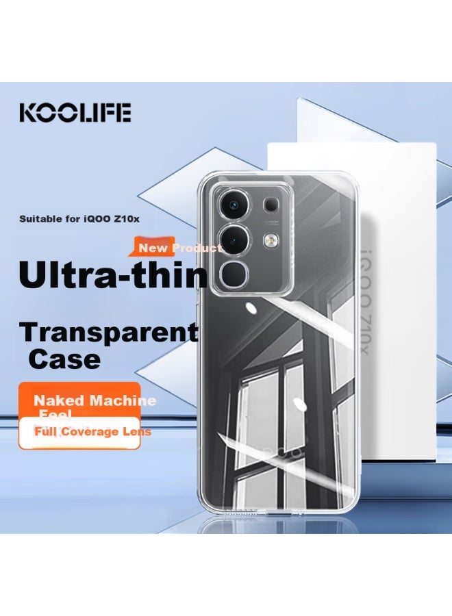 Koolife Protective Case For Iqoo Z10X, Clear Soft Cover With Full Lens Protection, Anti-Fingerprint Back Shell For Iqoo Z10X