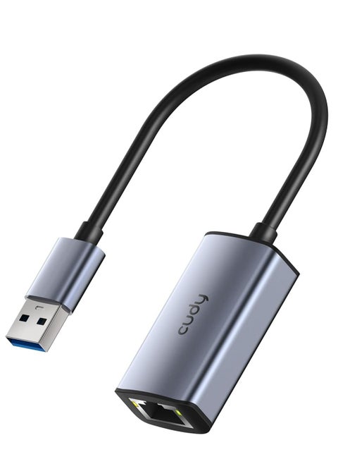Cudy USB-A Ethernet Adapter, USB 3.0 Gigabit Network Adapter, Aluminium RJ45 LAN Internet Adapter, Driver-Free, Compatible with Switch, MacBook, XPS, UE10A
