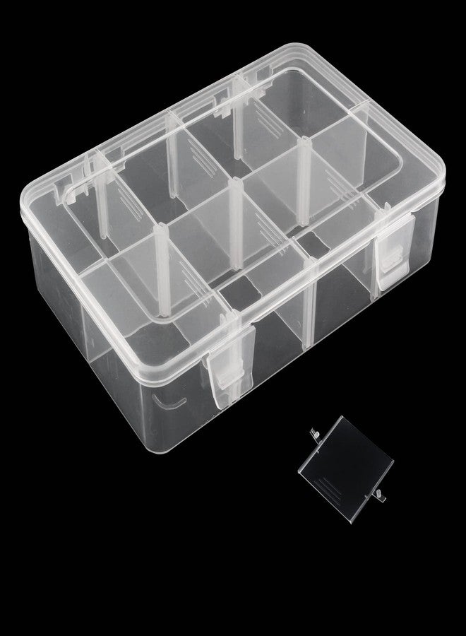 Cionyce 1 Pack Plastic 8-Grid Case Hard Plastic Storage Box with Detachable Blank for Small Parts,Hardware Tool Parts(7.28 * 4.88 * 1.6 inch) - Image 2