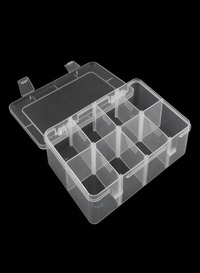 Cionyce 1 Pack Plastic 8-Grid Case Hard Plastic Storage Box with Detachable Blank for Small Parts,Hardware Tool Parts(7.28 * 4.88 * 1.6 inch) - Image 1